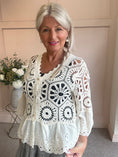Load image into Gallery viewer, Crochet With Frill Edge Cardigan - Cream - Wardrobe By Simone

