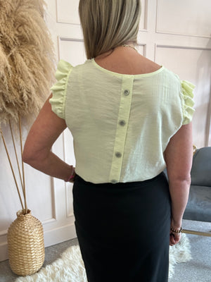 Little Frill Cap Sleeve Top - Lemon Yellow