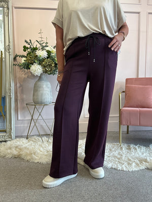 Comfy Wide Leg Lounge Pant - Aubergine