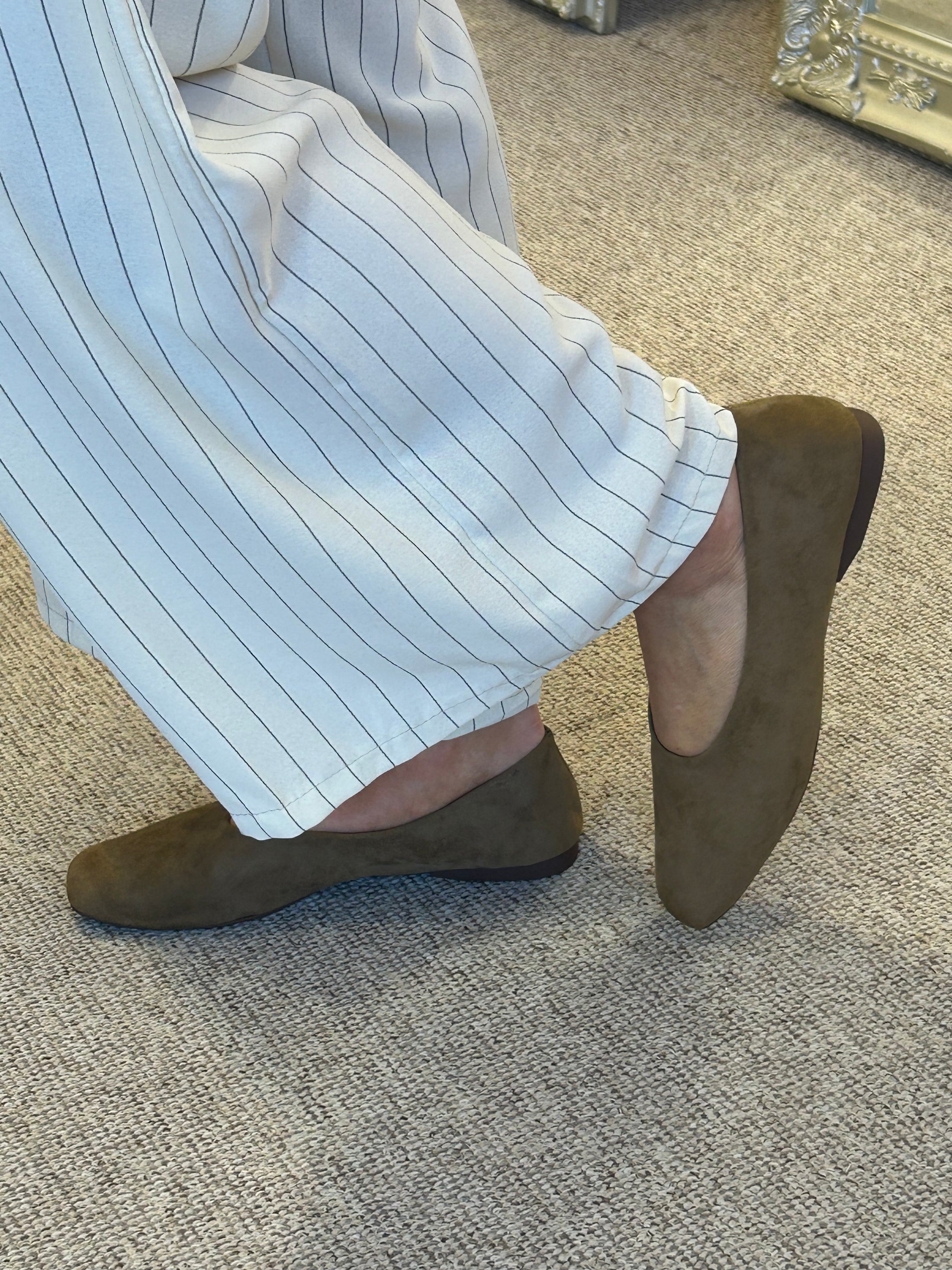 Camille Faux Suede ballet Shoe - Taupe