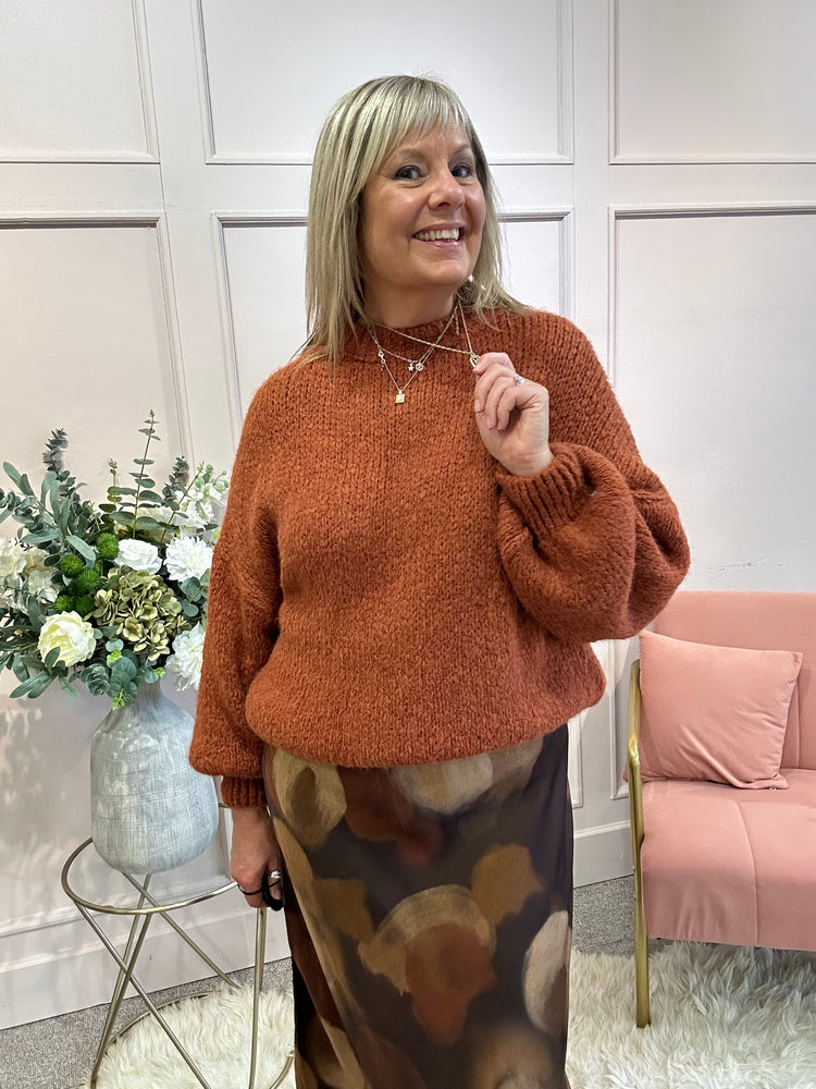 Chunky Knitted Jumper - Rust