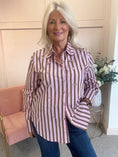 Load image into Gallery viewer, Jewels & Stripes Shirt - Candy Pink/Caramel
