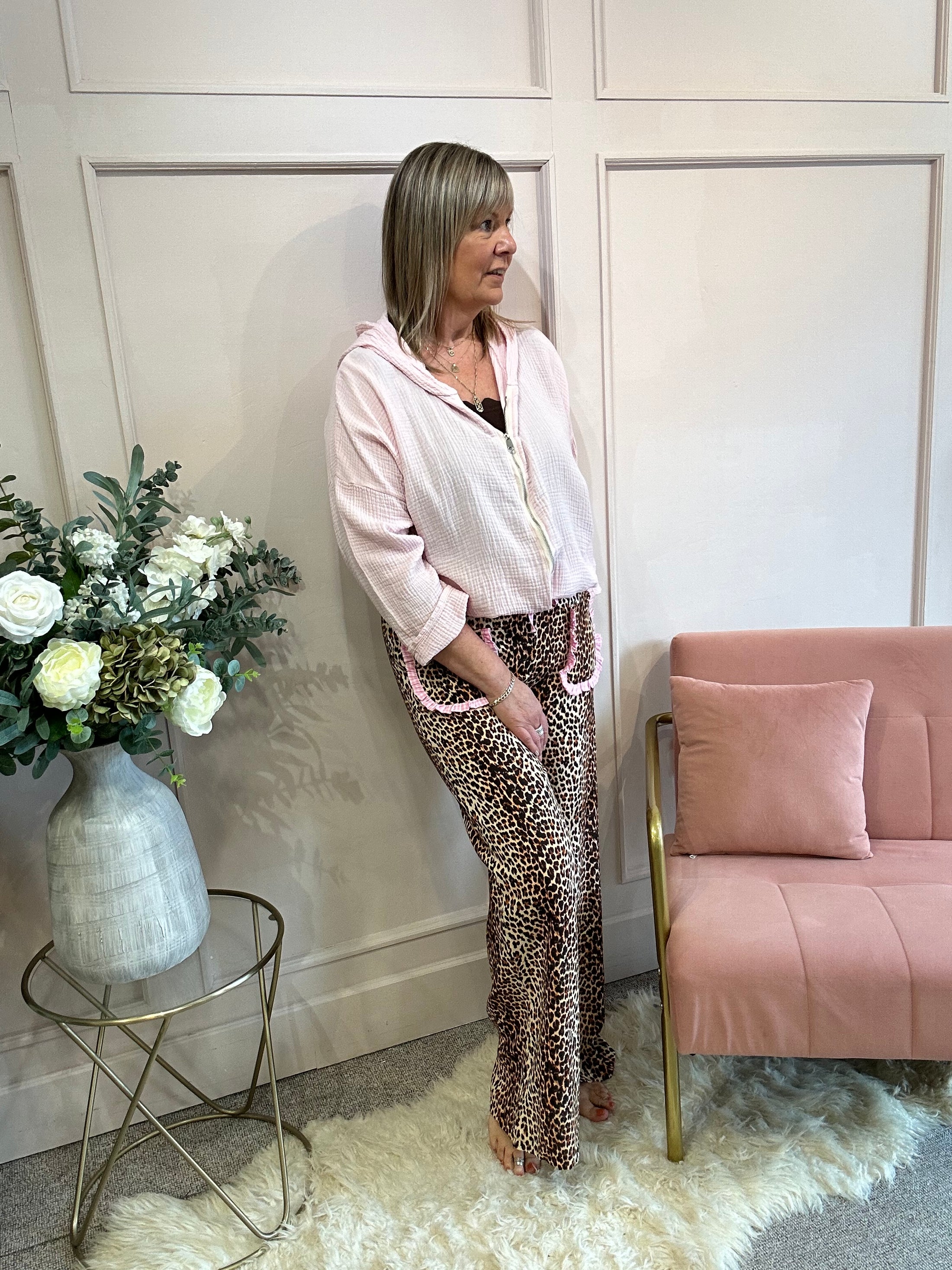 Zipped Hoody Top - Pink - Wardrobe By Simone