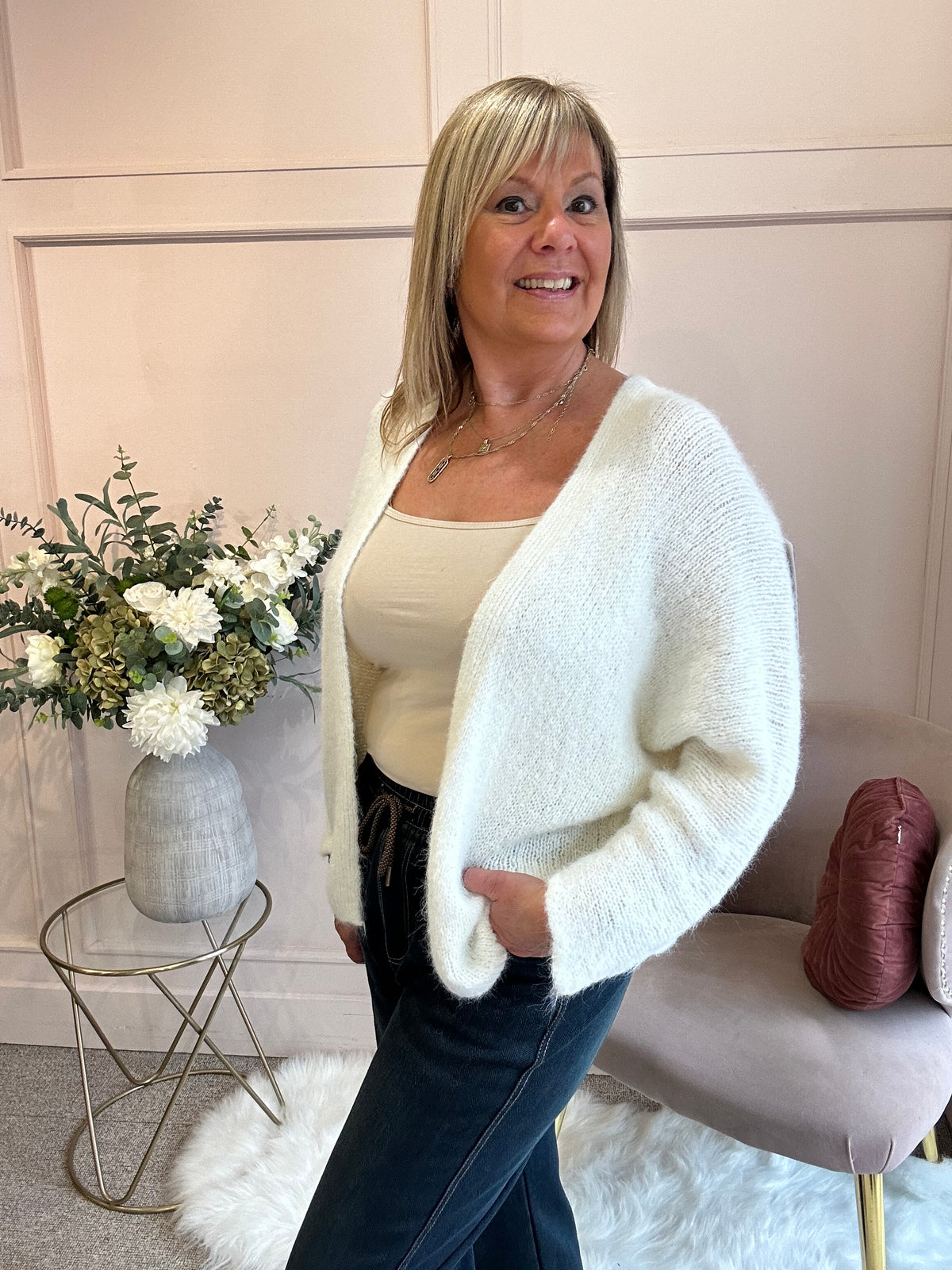 Soft Easy Cardigan - Cream
