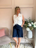 Load image into Gallery viewer, Embroidered Sleeveless Top  - White - Wardrobe By Simone

