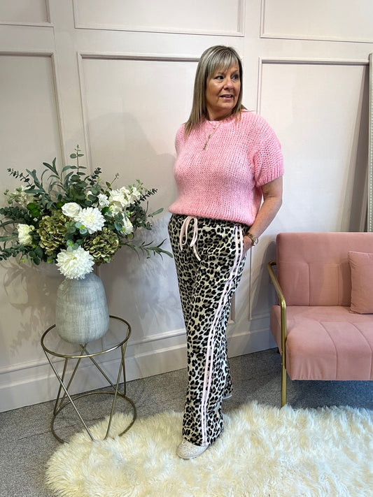 Short Sleeved Cosy Knit Jumper - Candy Pink - Wardrobe By Simone