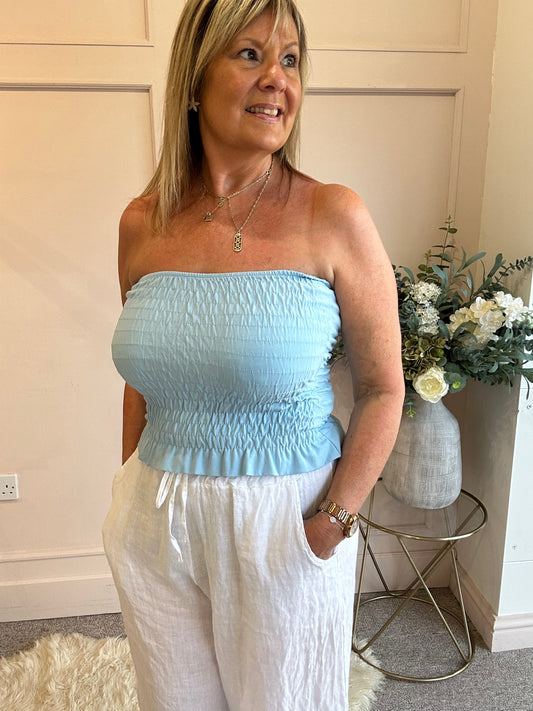 Bandeau Top  - Blue - Wardrobe By Simone