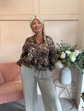 Load image into Gallery viewer, Lightweight Snake Print Zip Jacket - Brown/Cream - Wardrobe By Simone
