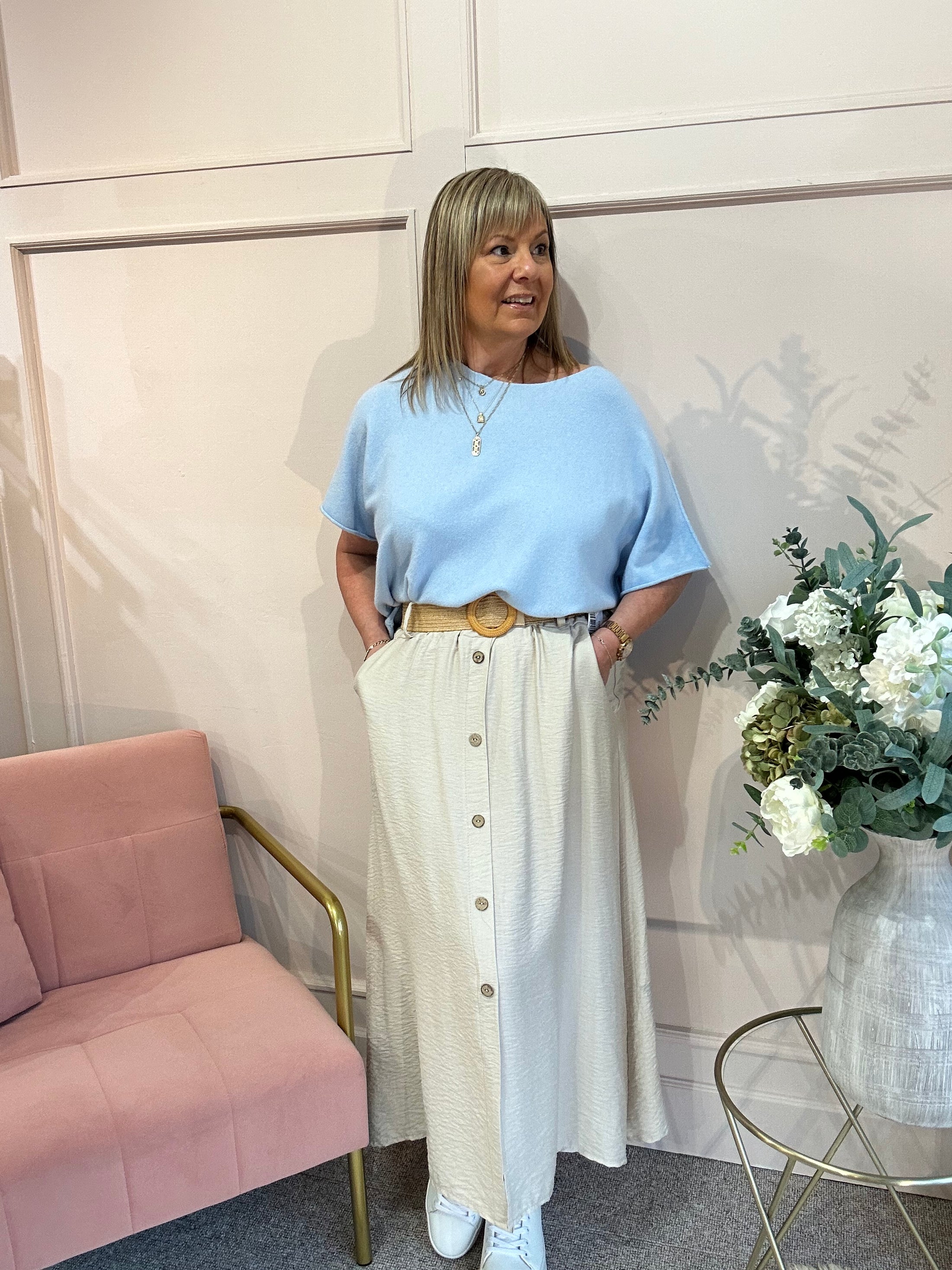 Little Knit Jumper - Pale Blue - Wardrobe By Simone