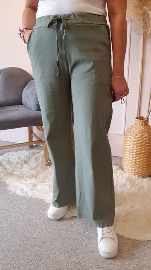 Magic Wide Pant - Khaki - Wardrobe By Simone