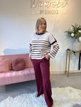 Load image into Gallery viewer, Striped Jumper - Cream/Burgundy
