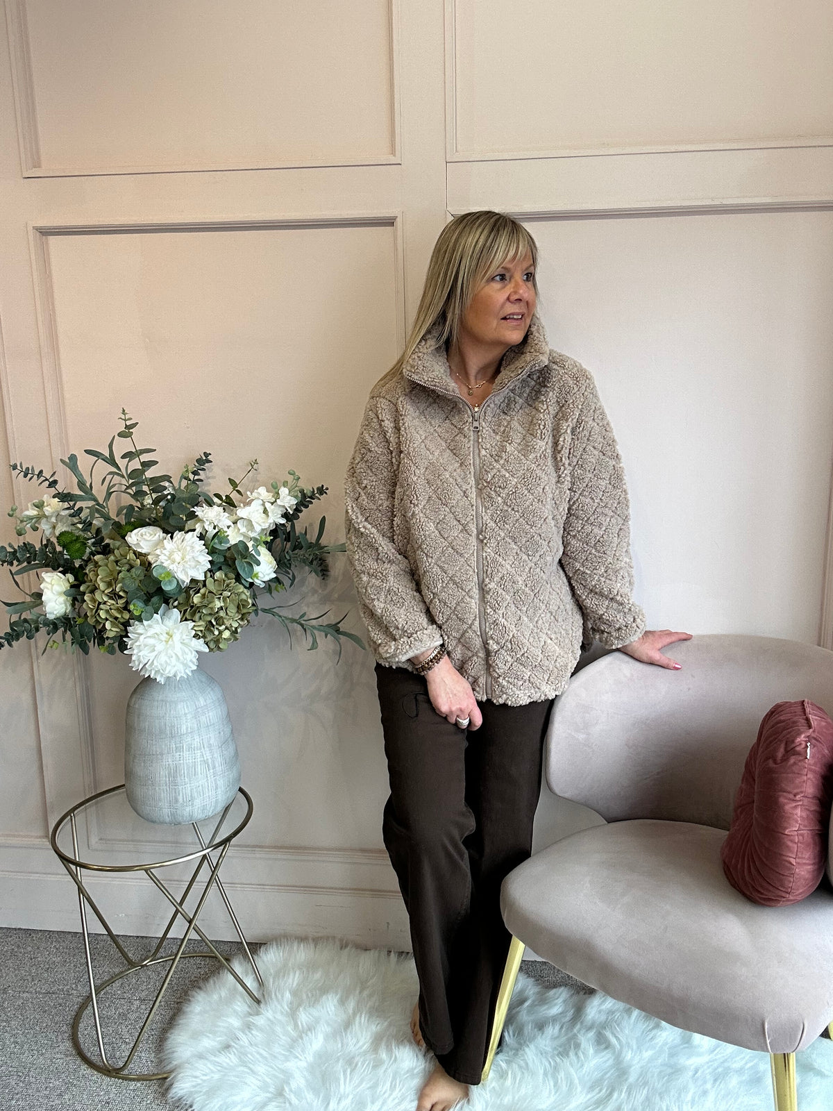 Cosy Zip Fleece - Taupe