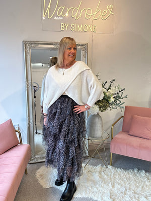 Crossover Layered Jumper - Cream