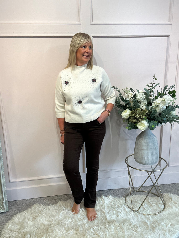 Sparkle Detail Jumper  - Cream