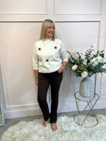 Sparkle Detail Jumper  - Cream