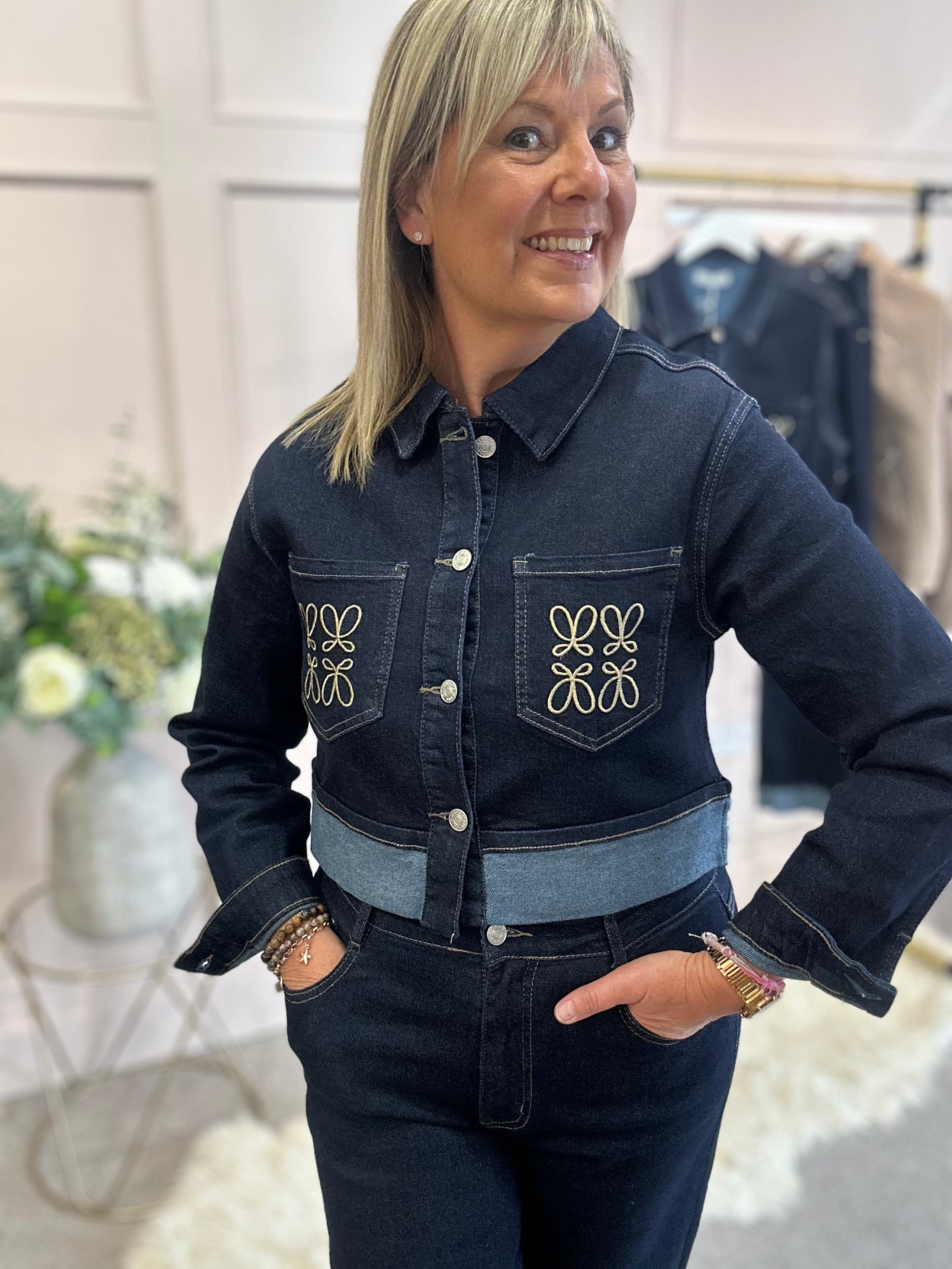 Boxed Style Denim Jacket - Indigo Denim