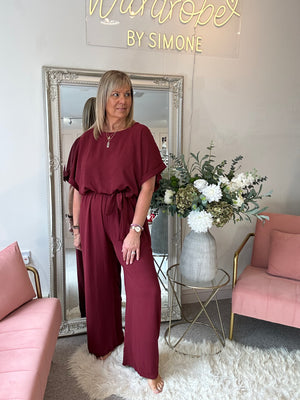 Stylish Jumpsuit - Burgundy