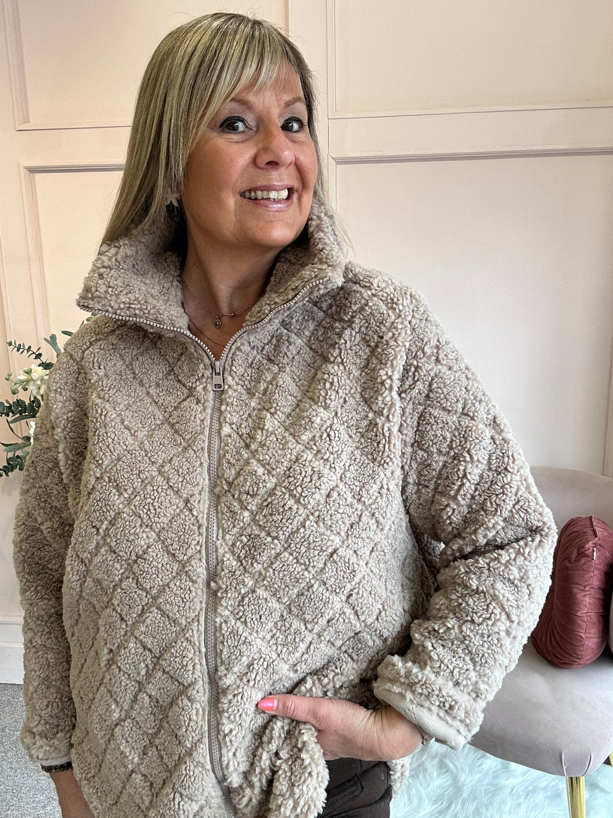 Cosy Zip Fleece - Taupe