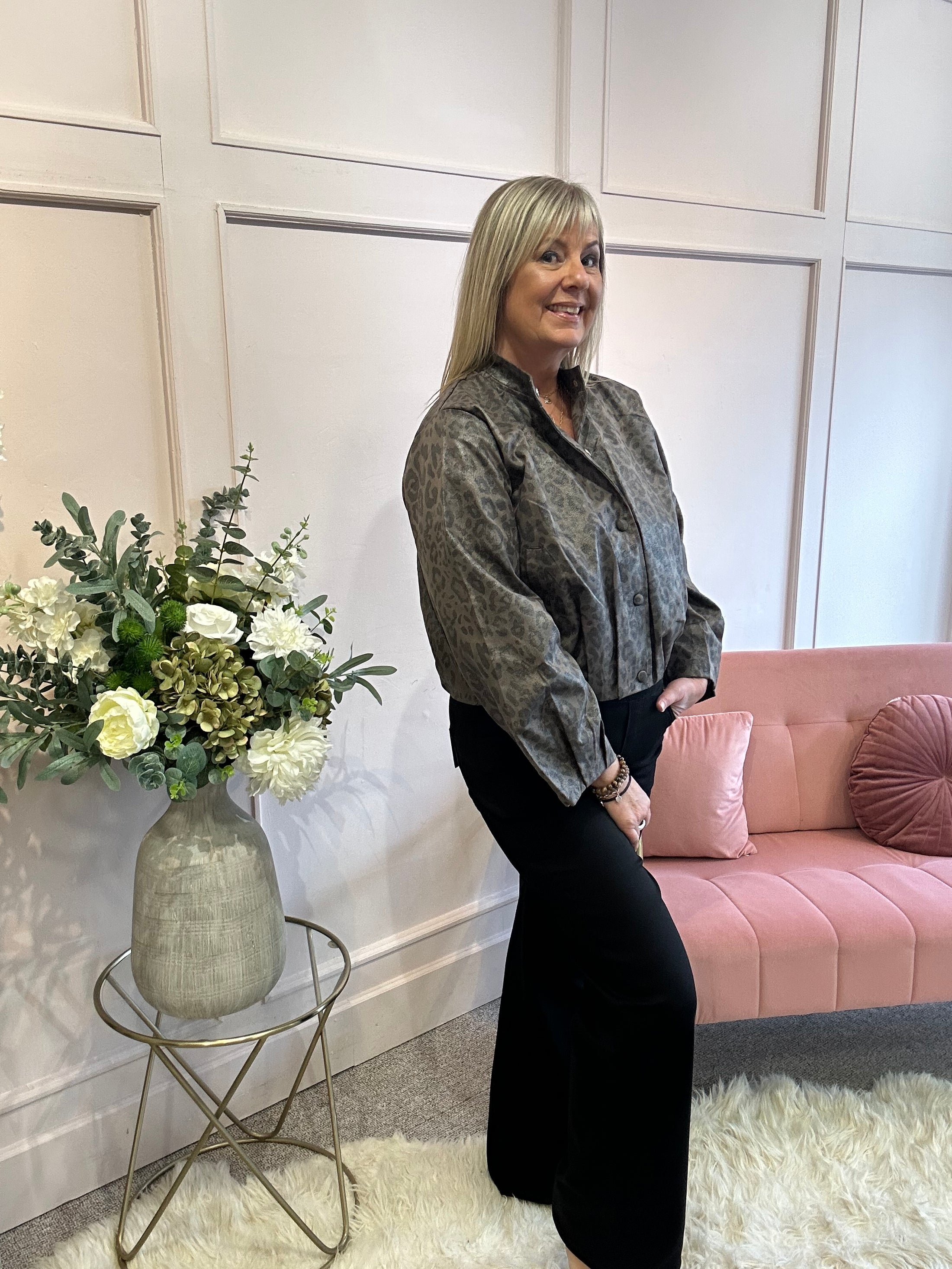 Grandad Collar Animal Jacket - Animal