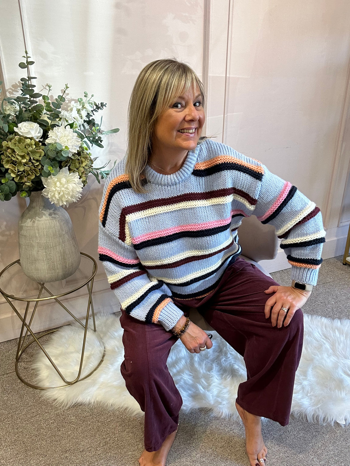 Candy Striped Jumper - Blue