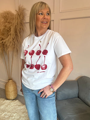 Cherry Gems T Shirt - White