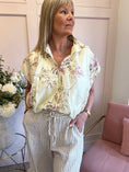 Load image into Gallery viewer, Floral Detailed Buttoned Top  - Soft Lemon - Wardrobe By Simone
