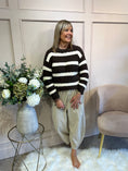 Load image into Gallery viewer, Striped Soft Jumper - Chocolate/Cream
