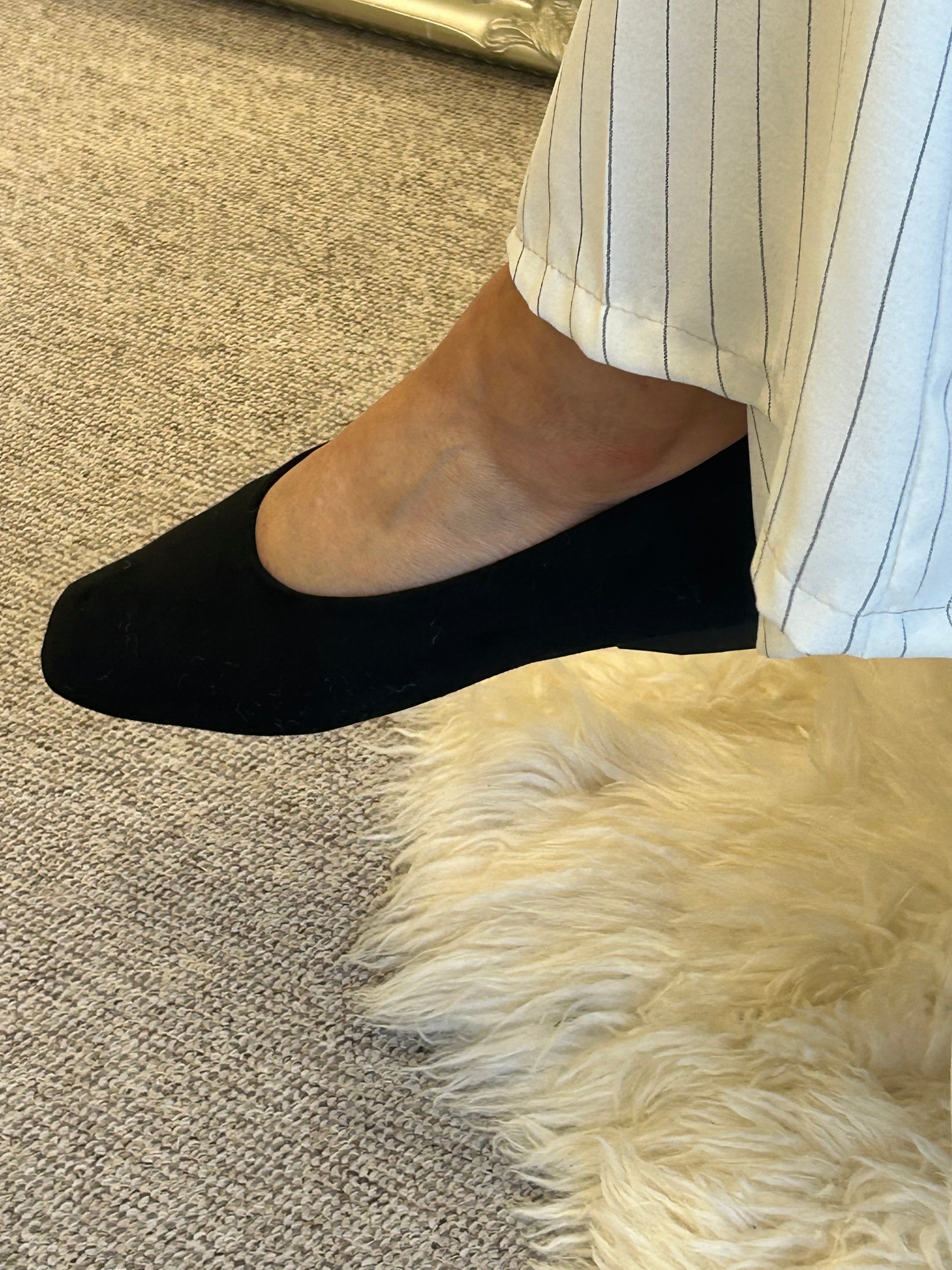 Camille Faux Suede ballet Shoe - Black