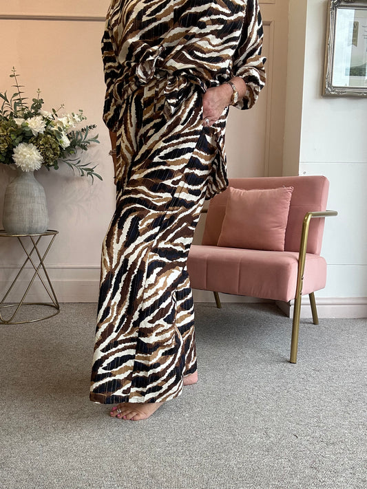 Crazy Zebra Pant - Brown/Black - Wardrobe By Simone