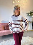 Load image into Gallery viewer, Striped Jumper - Cream/Burgundy
