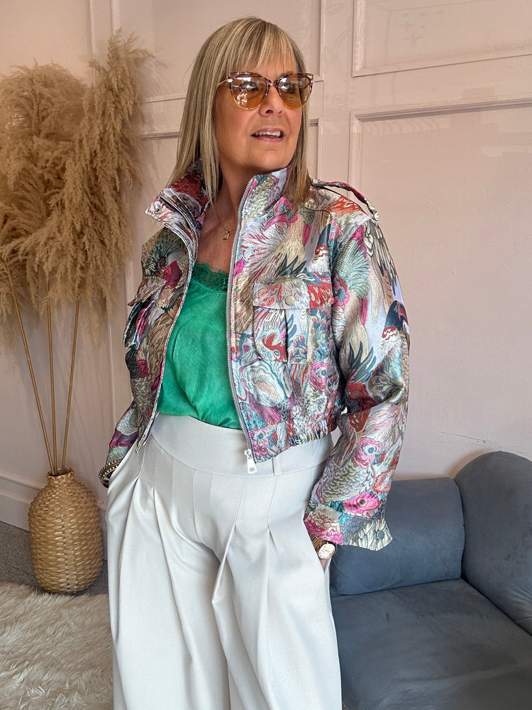 Glam Exotic Bird Design Jacket - Mixed