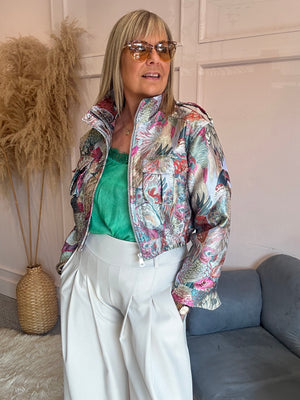 Glam Exotic Bird Design Jacket - Mixed