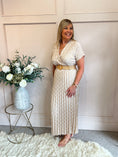 Load image into Gallery viewer, Spotty Pleated Dress- Beige One Size
