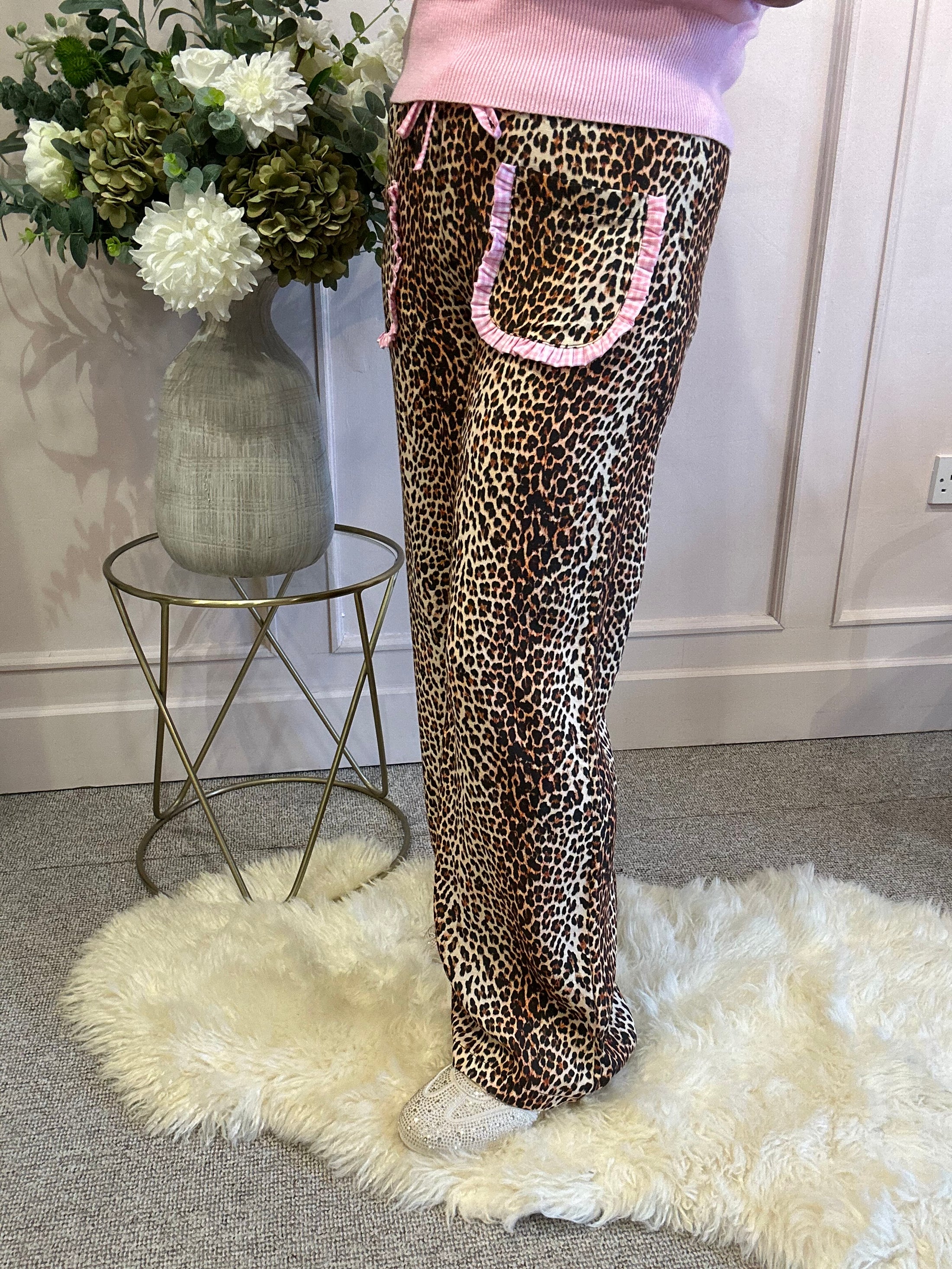 Leopard & Touch Of Gingham Pant - Leopard