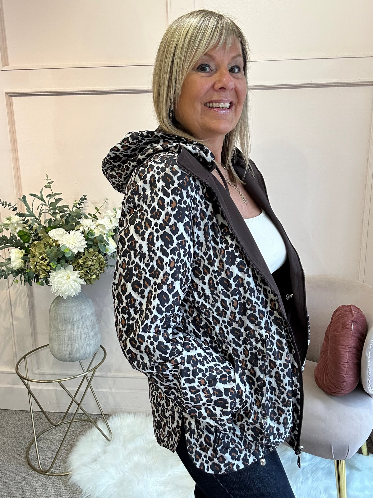 Reversible Mac Coat - Leopard/Brown