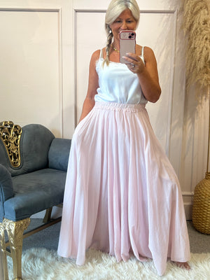 Floaty Maxi skirt - Pale Pink