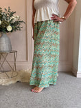 Load image into Gallery viewer, Paisley & Fleck Of Gold Wide Pant - Green - Wardrobe By Simone
