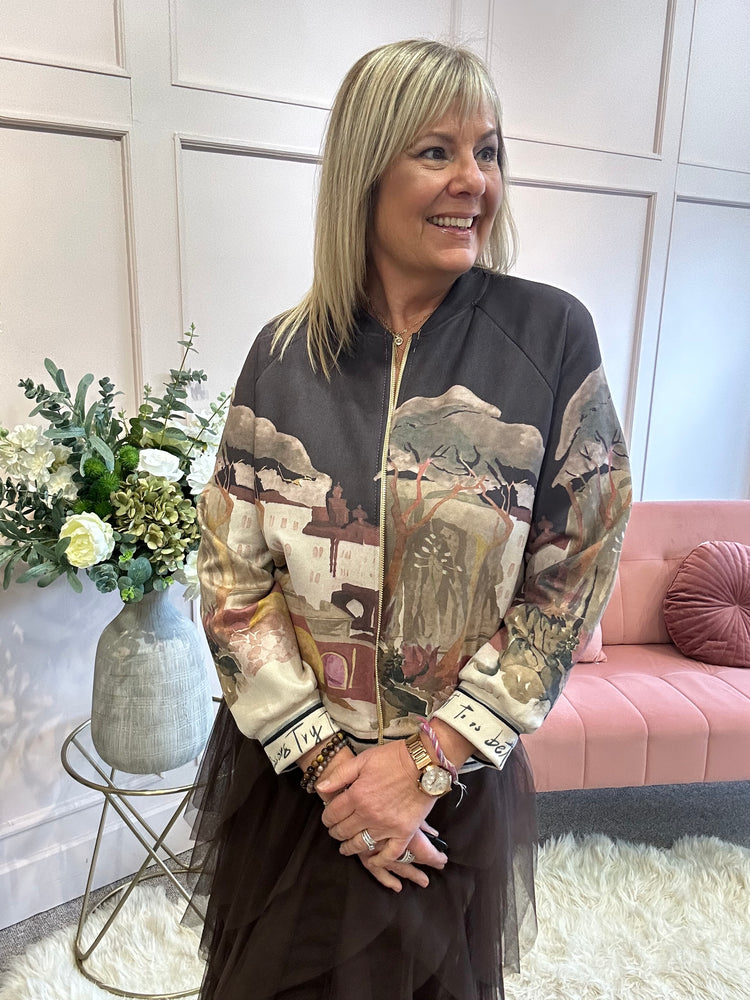 Tuscany Suedette Jacket - Brown/Multi