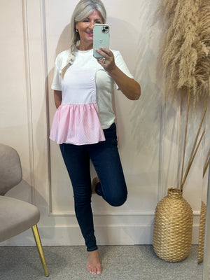 Pink Peplum - T-Shirt - Wardrobe By Simone