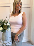 Load image into Gallery viewer, Scalloped Edged Vest Top - Pale Pink
