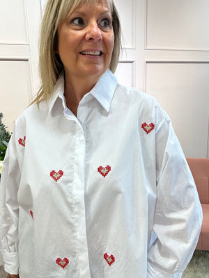 Heart Shirt - White/Red