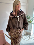 Load image into Gallery viewer, Scarf With Zip Jacket - Brown
