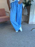 Load image into Gallery viewer, Polka Dot Tie Belt Pant - Cornflower Blue/White - Wardrobe By Simone
