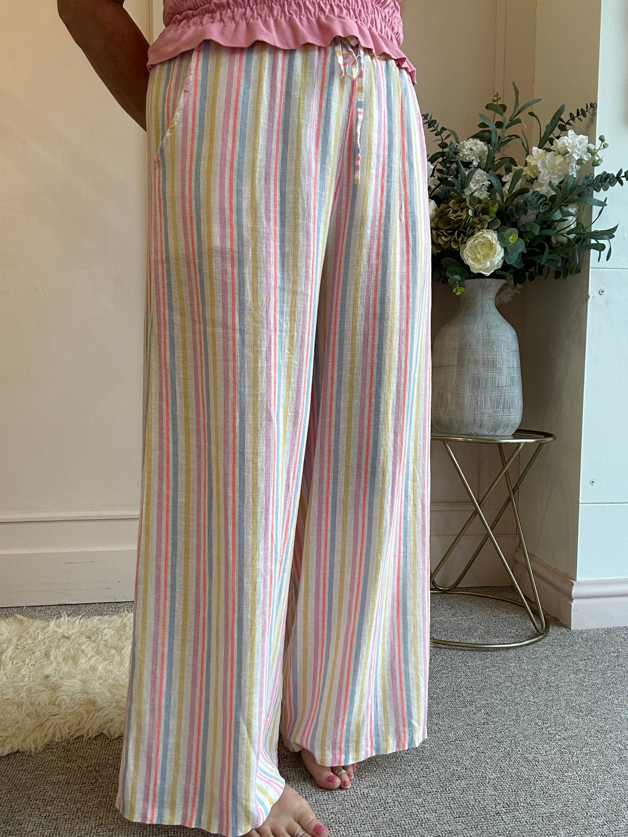 Candy Pastel Striped Pant - Mix