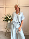 Load image into Gallery viewer, Wide Leg Pants & V Neck Top - Grey One Size
