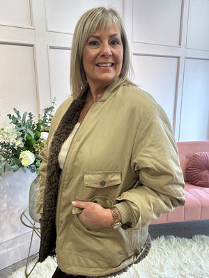 Cosy Teddy Reversible Jacket - Mocha