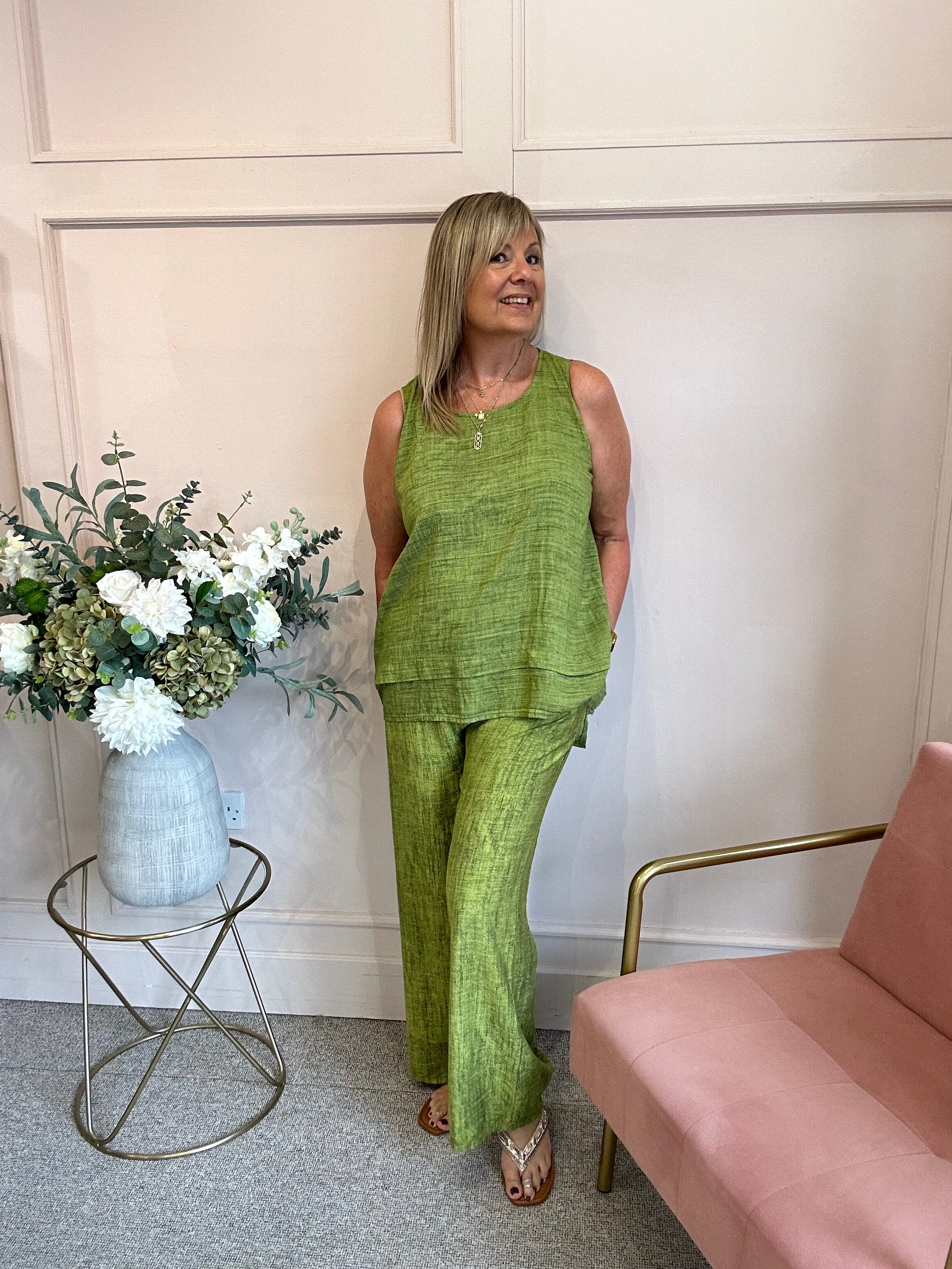 Sleeveless Top - Olive Green