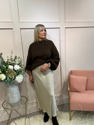 Chunky Knitted Jumper - Brown