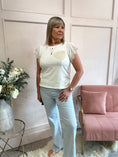 Load image into Gallery viewer, Crochet Heart & Lace T Shirt  - White - Wardrobe By Simone
