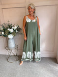 Load image into Gallery viewer, Palm Leaf Jumpsuit - Khaki/Cream - Wardrobe By Simone
